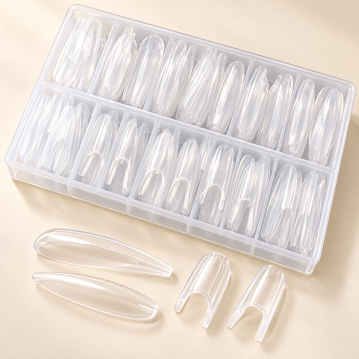 Transparent Sandwich Nail Extension Dual Forms — 240-Piece Box