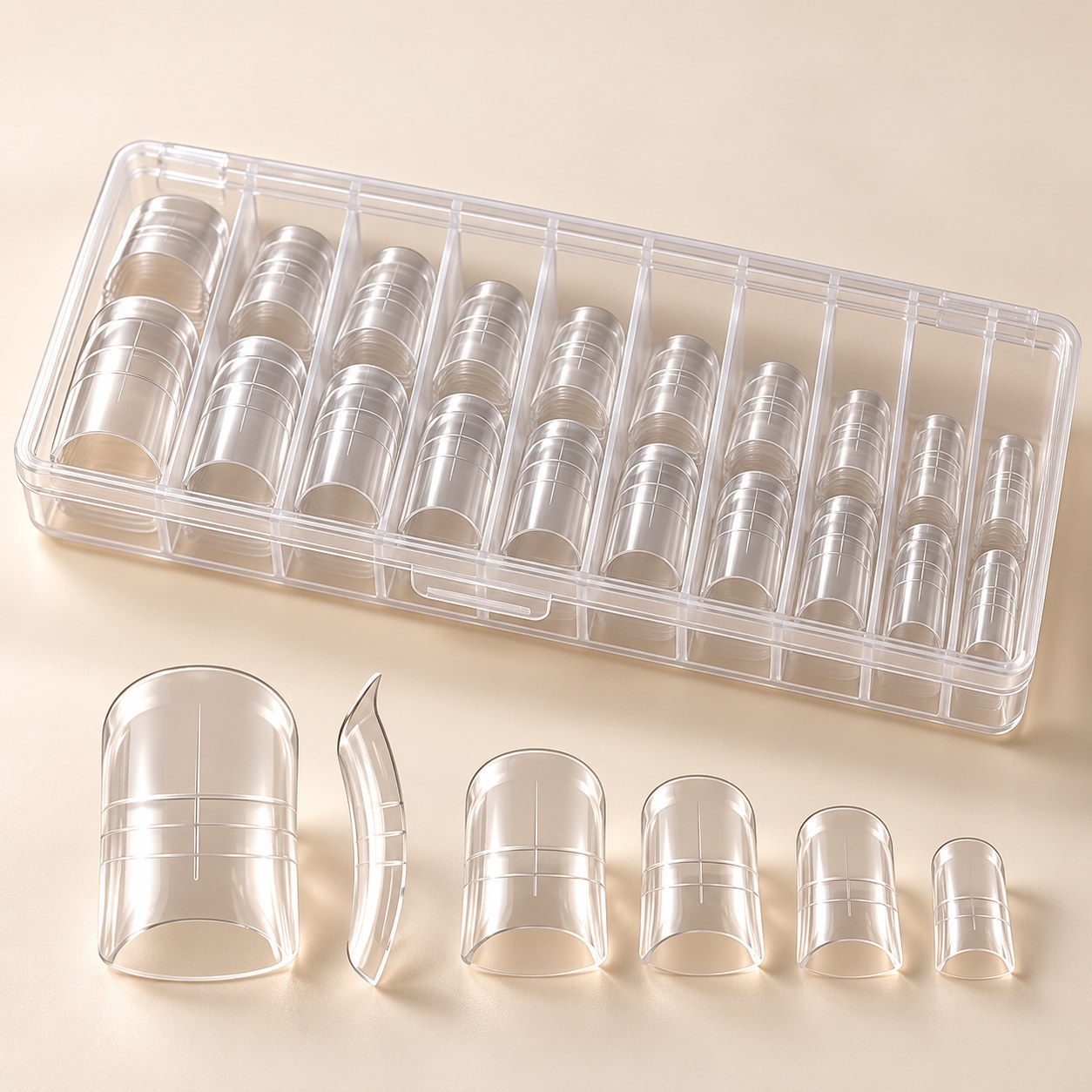 Transparent Toe-Nail Extension Dual Forms — 150-Piece Box