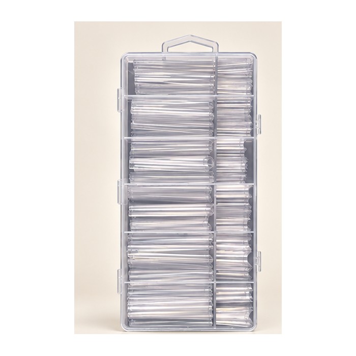 Extra-Long Clear Stiletto Full-Cover Nail Tips — 240-Piece Box