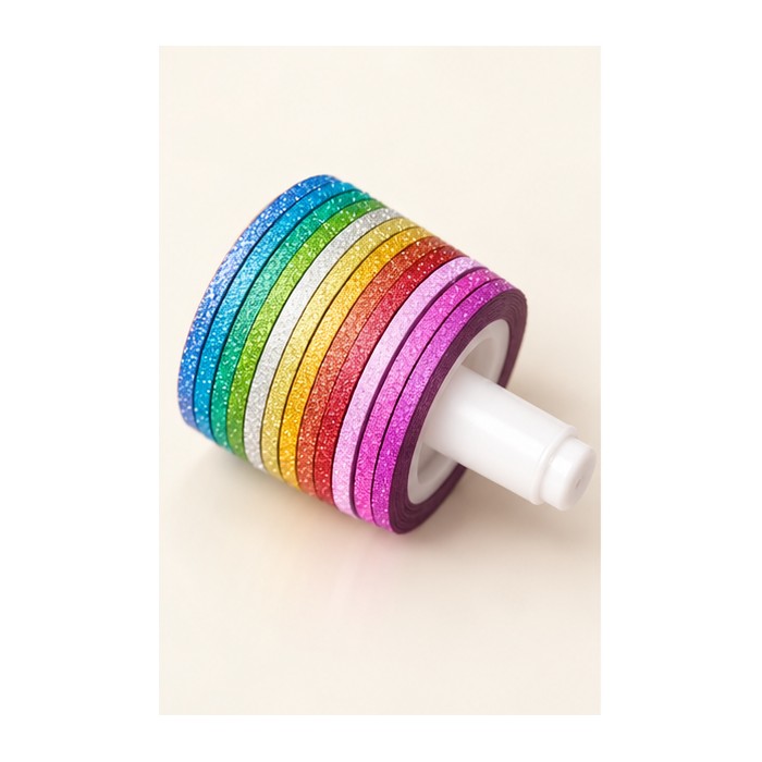 Rainbow Glitter Nail Art Striping Tape — 12 Colours