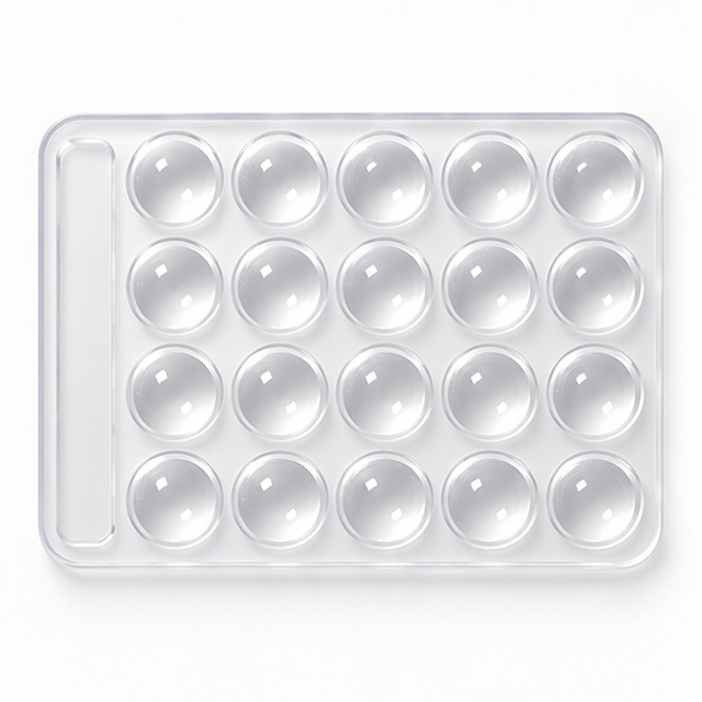 Clear 20-Well Silicone Nail Art Mixing Palette — 1 Palette