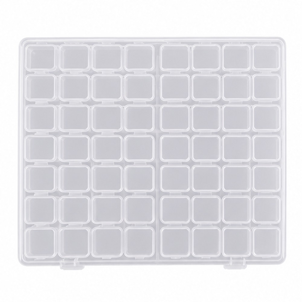 Clear 56-Compartment Nail Gem Storage Box — 1 Empty Box