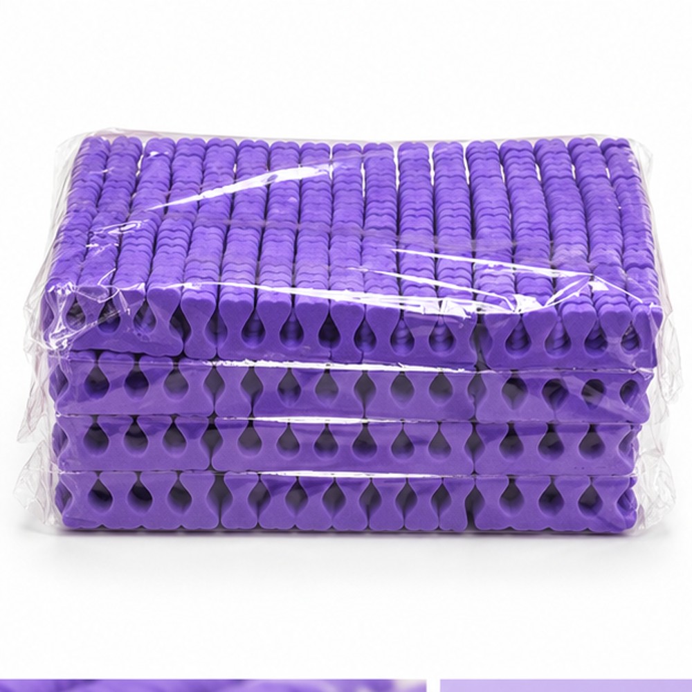 Purple Foam Toe Separators — 100 Pairs Per Pack