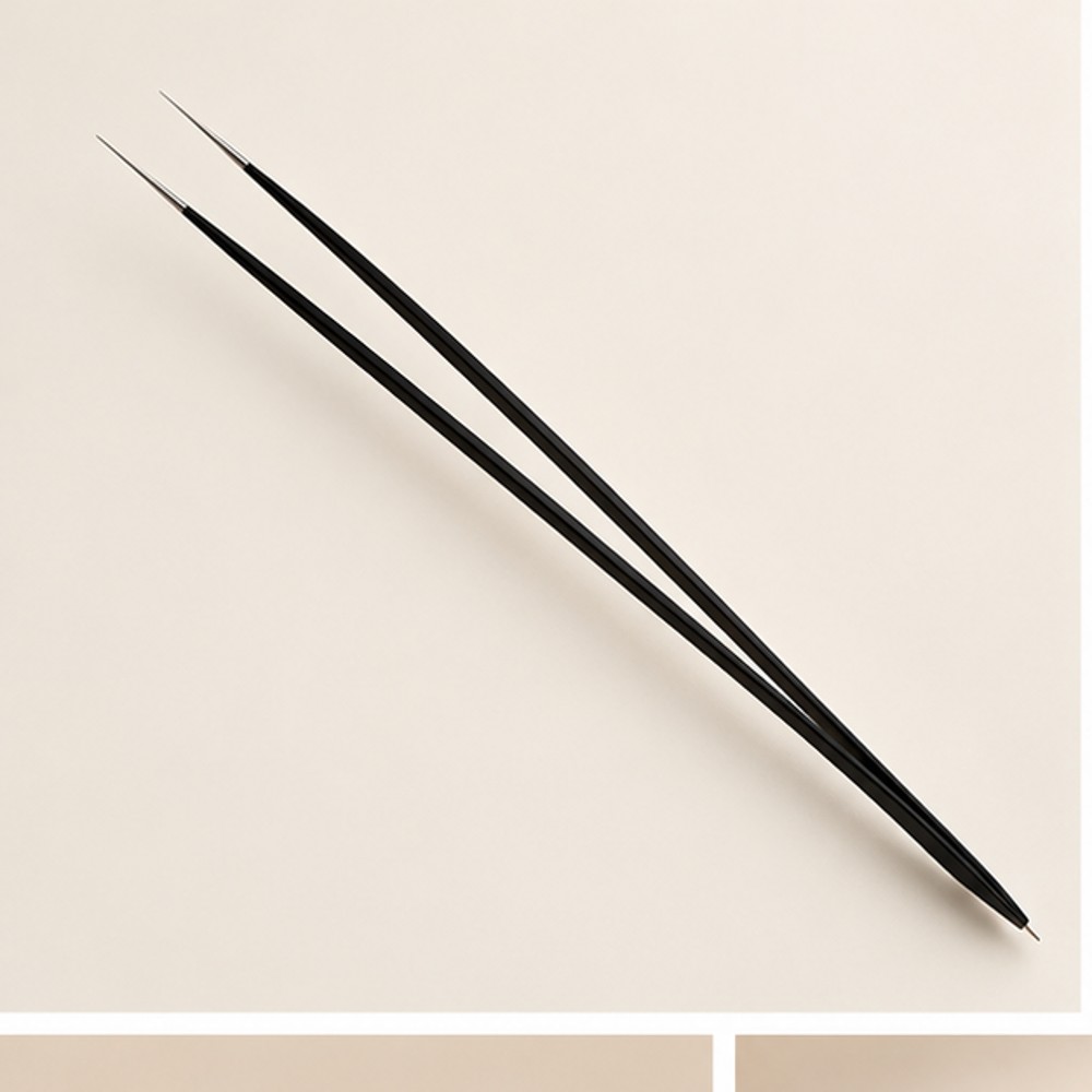 Black Fine-Point Nail Art Tweezers — 1 Tool