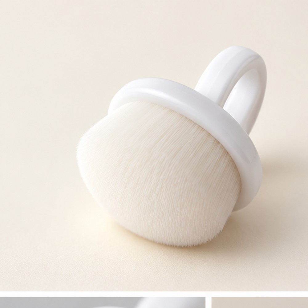 White Finger Ring Nail Dust Brush — 1 Brush