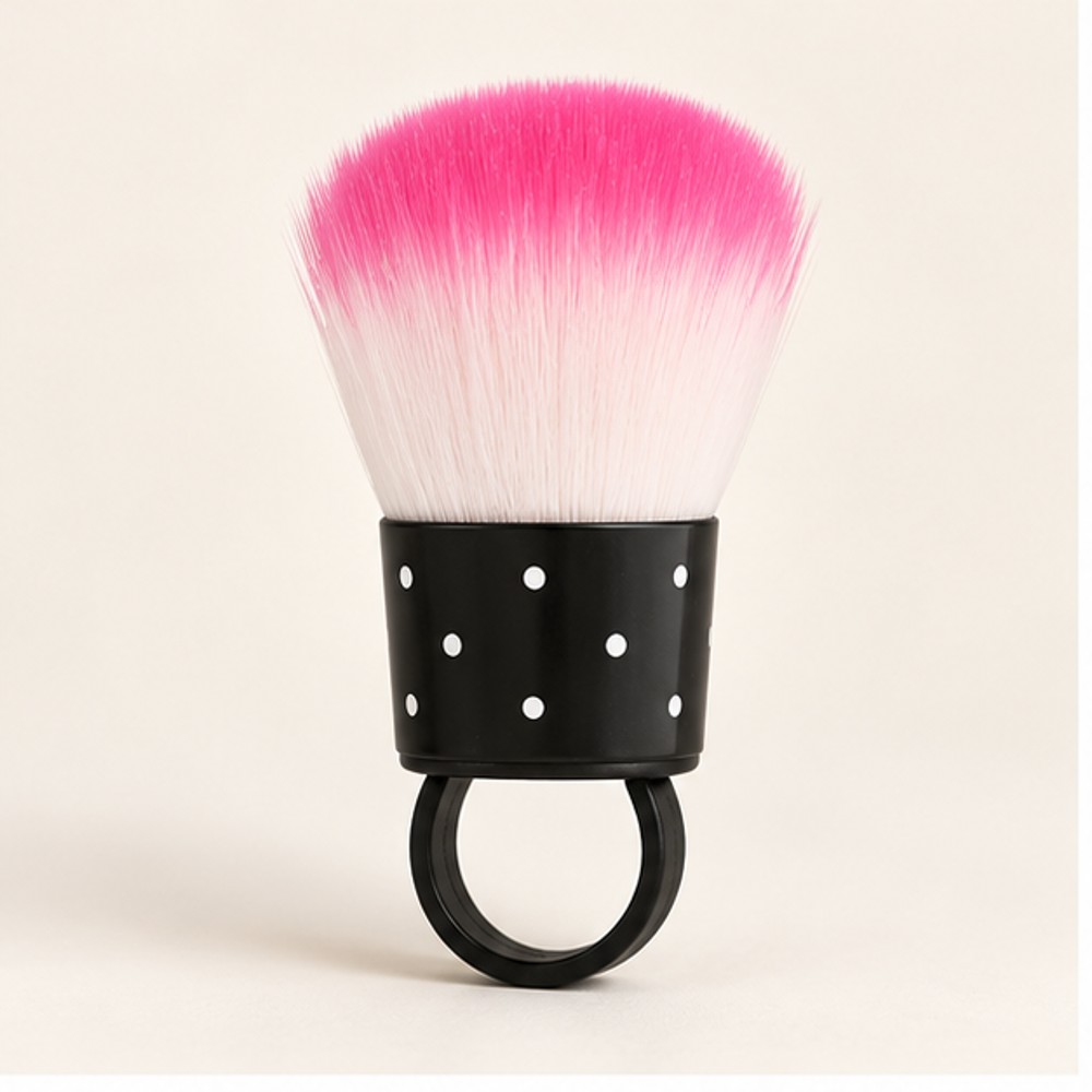 Pink-Tipped Finger Ring Nail Dust Brush — 1 Brush