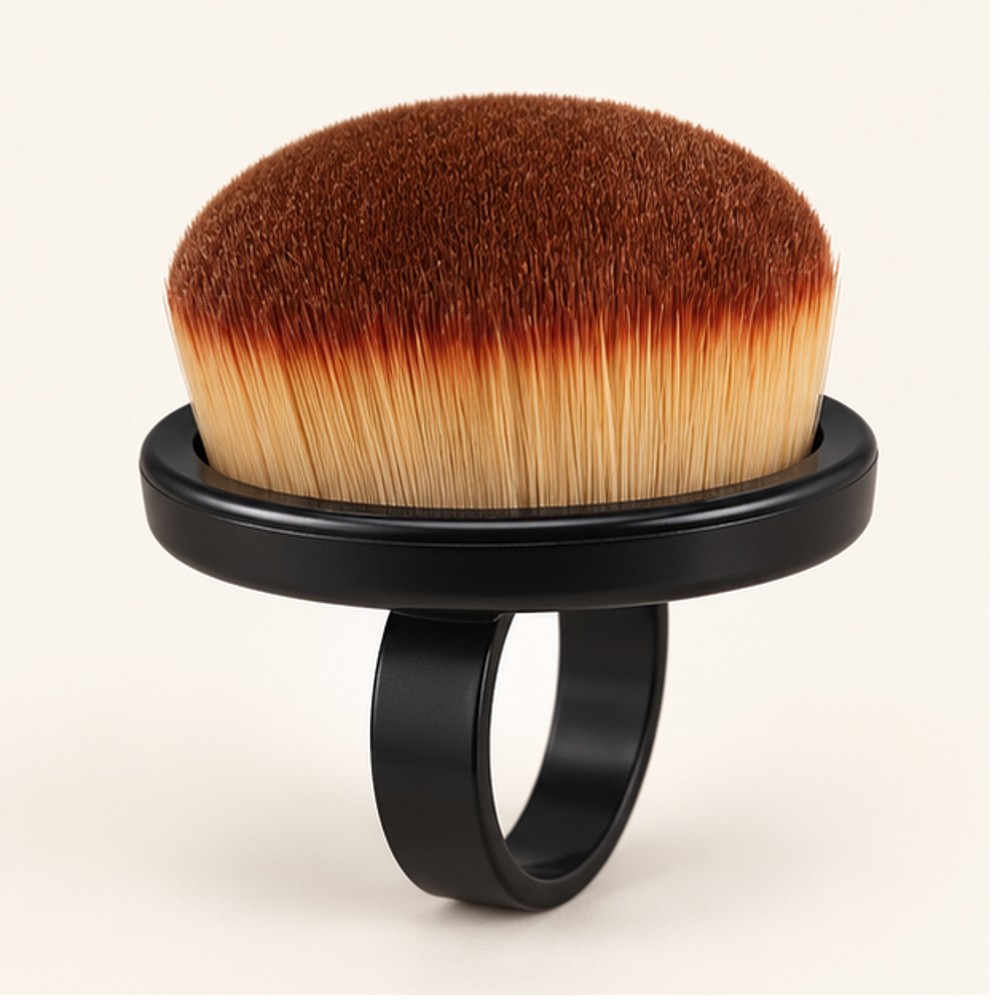 Brown-Bristle Finger Ring Nail Dust Brush — 1 Brush