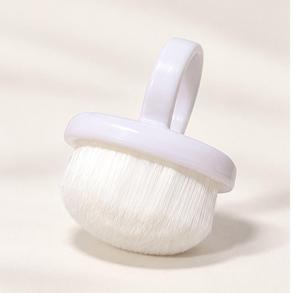 White Soft-Bristle Finger Ring Nail Dust Brush — 1 Brush