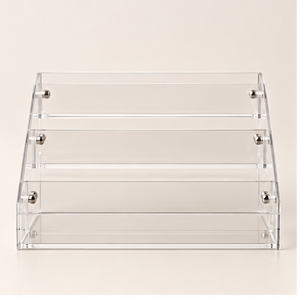 Clear Acrylic Three-Tier Nail Polish Display Shelf — 1 Stand
