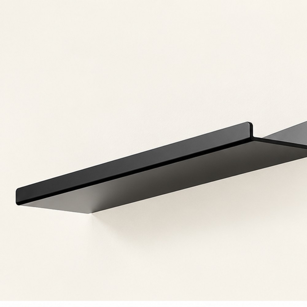 Black Floating Wall Shelf for Nail Polish — 1 Shelf