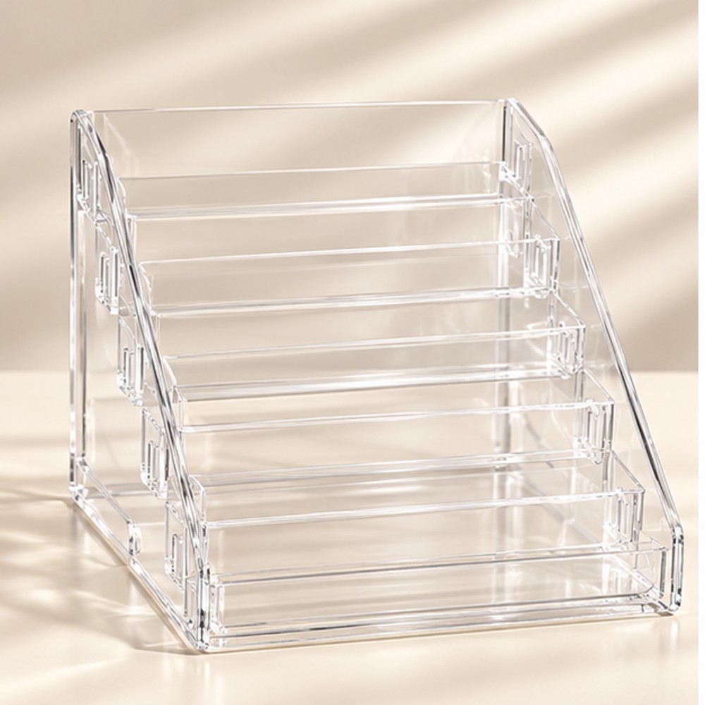Clear Acrylic Stepped Nail Polish Organiser — 1 Stand
