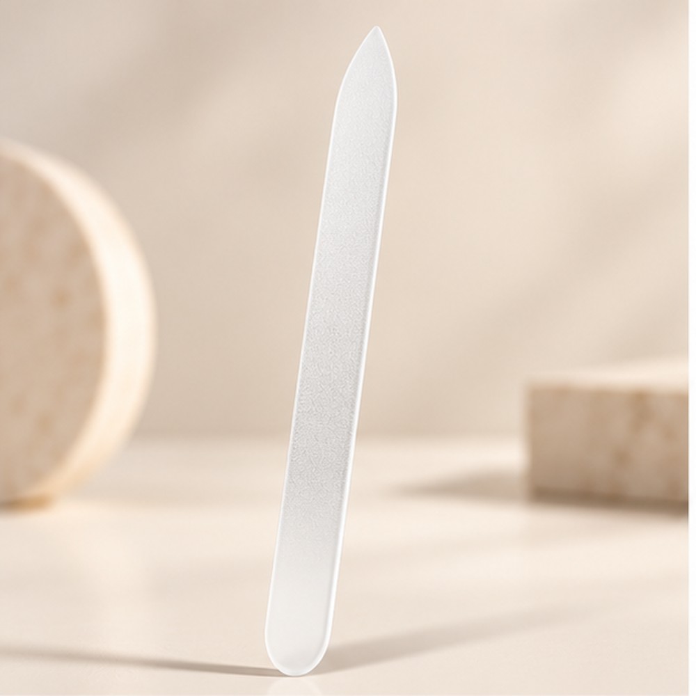 White Slim Glass Nail File — 1 File