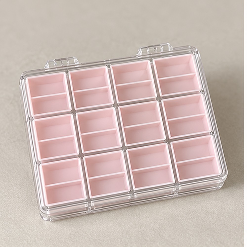 Pink 16-Cell Nail Charm Storage Box — 1 Box