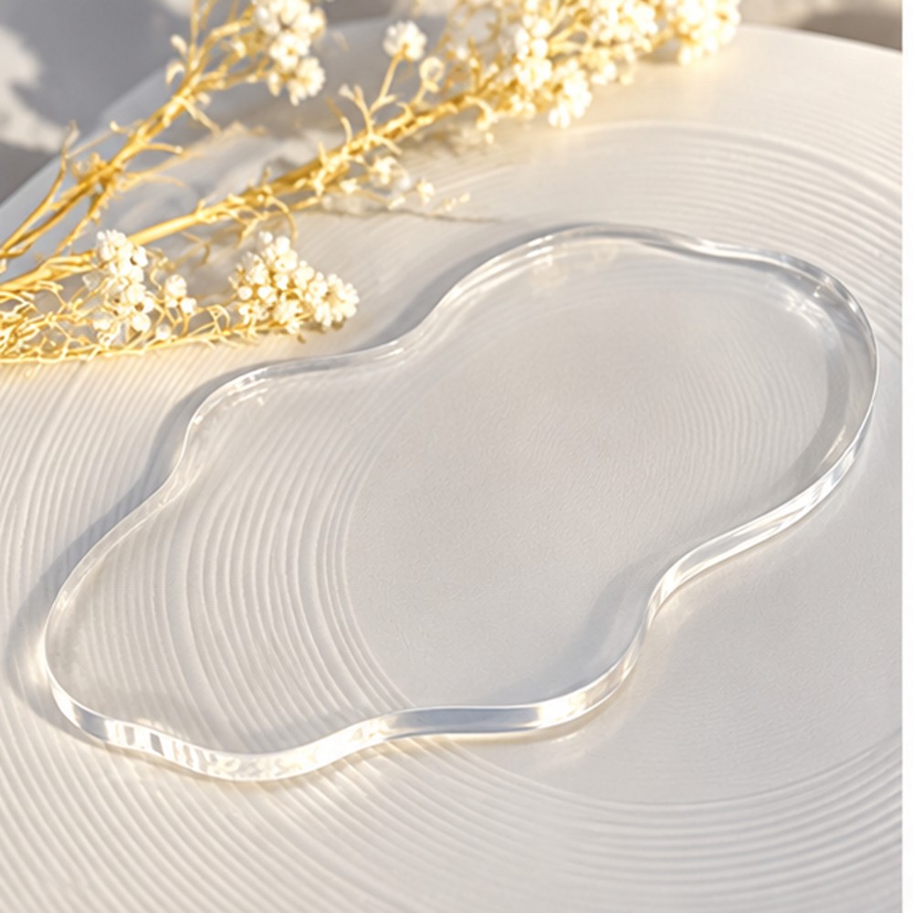 Clear Irregular-Shape Acrylic Nail Art Palette — 1 Palette