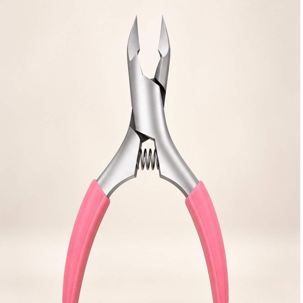 Pink-Handle Precision Cuticle Nipper — 1 Tool