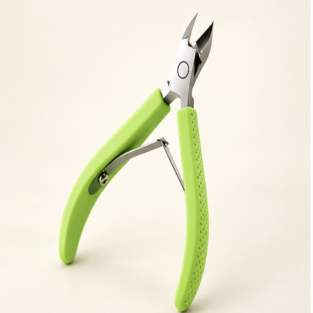 Green-Handle Compact Cuticle Nipper — 1 Tool