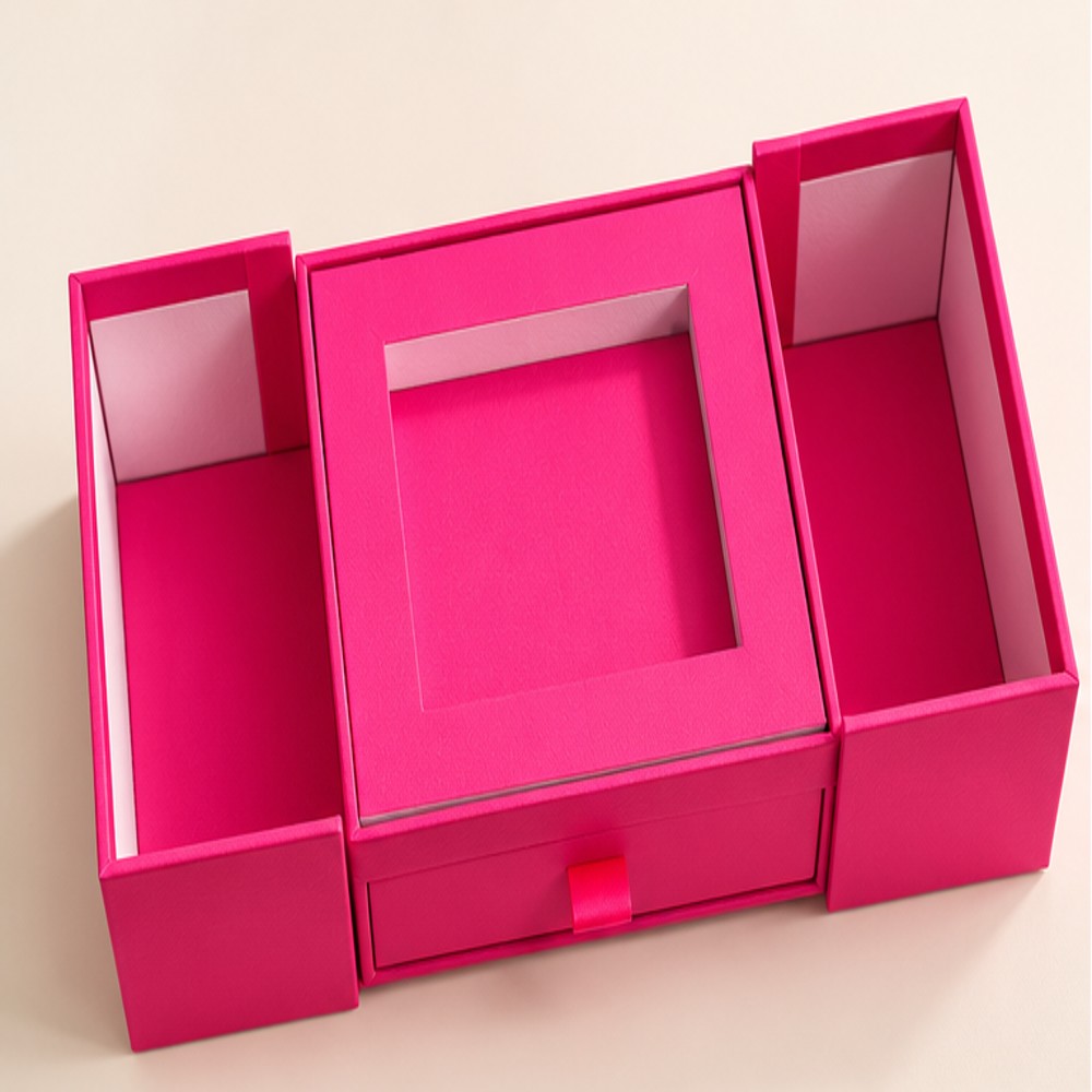 Fuchsia Double-Opening Nail Display Gift Box — 1 Empty Box