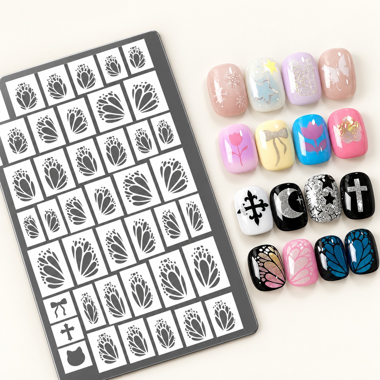 Butterfly Nail Stamping Plate — 1 Metal Plate