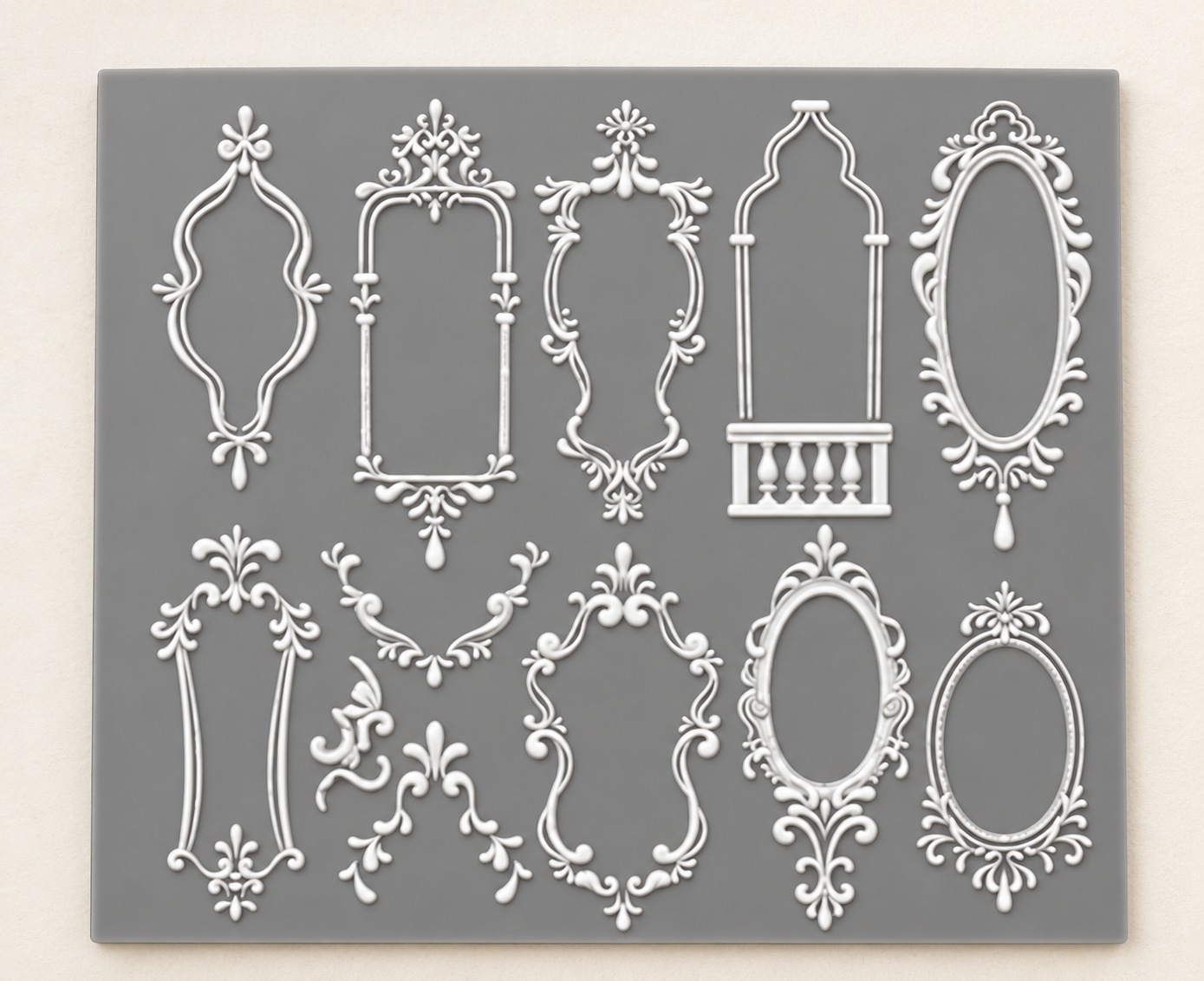 Ornate Frame Nail Art Mould — 1 Mould