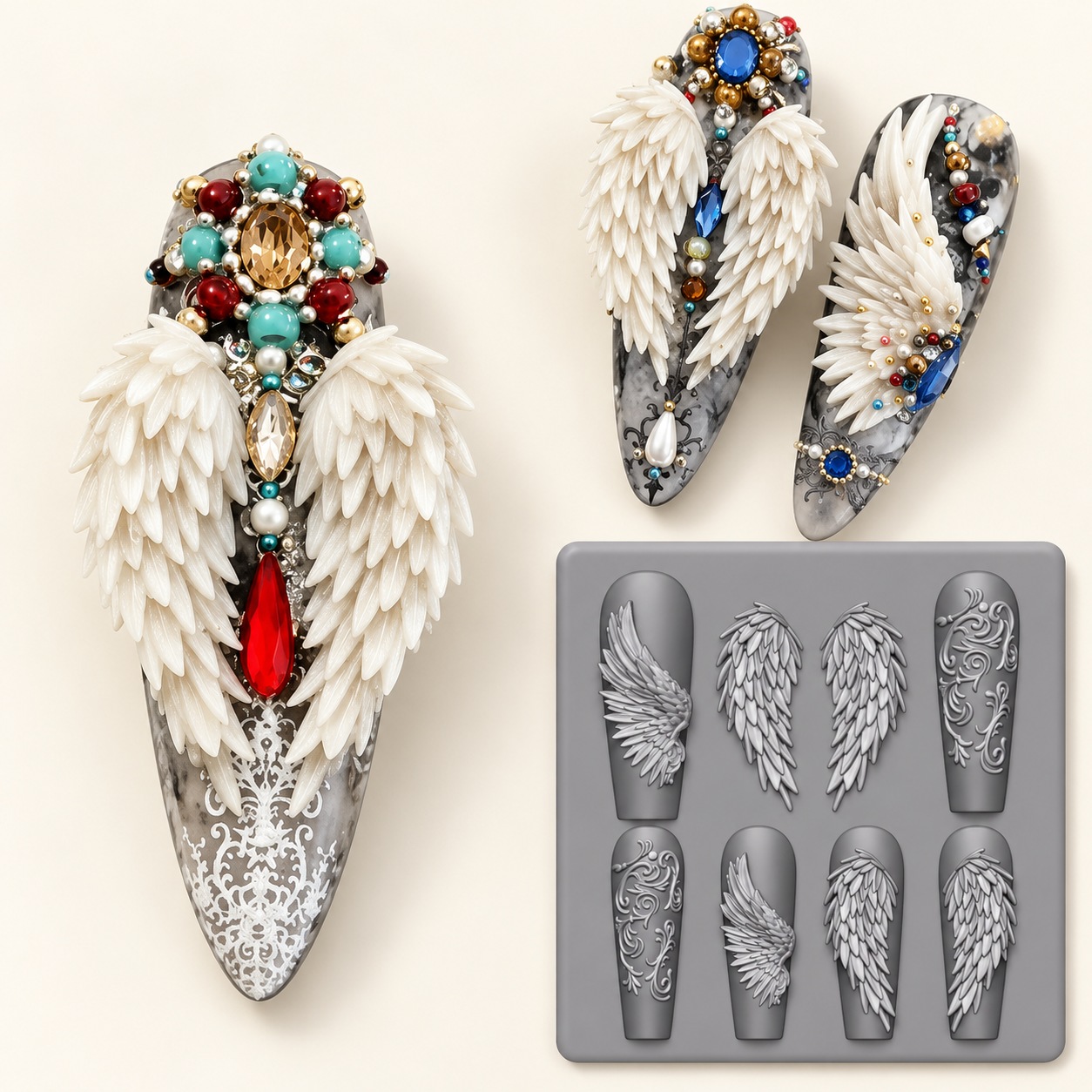 Feather Wing Nail Art Silicone Mould — 1 Mould