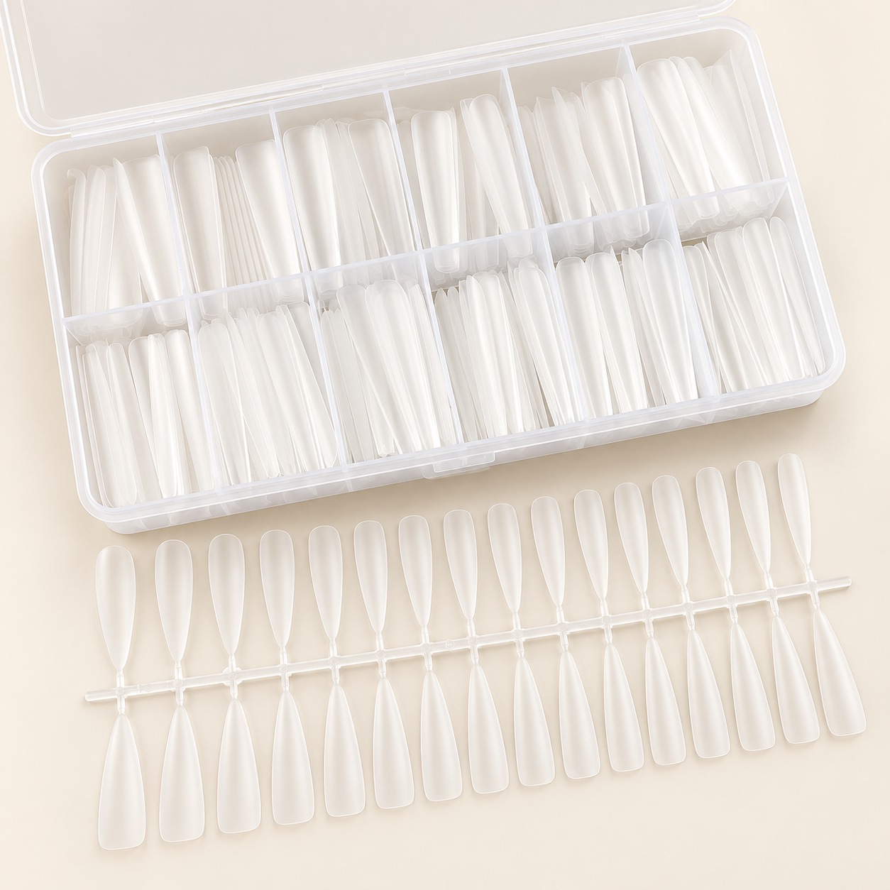 480 Matte Long Teardrop Nail Tip Refills