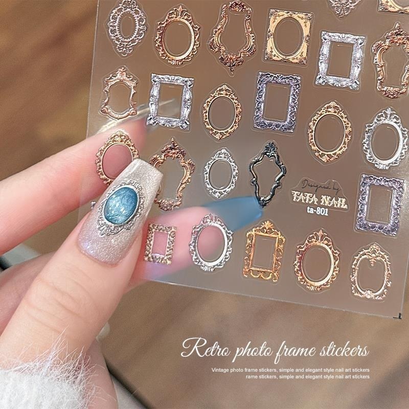 Vintage Frame Nail Stickers — 1 Sheet