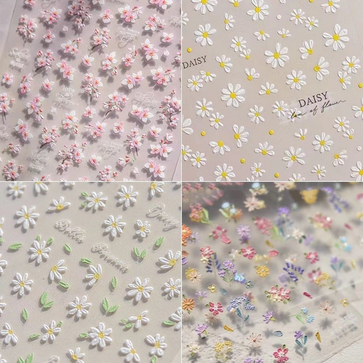 Floral Garden Nail Stickers — 1 Sheet