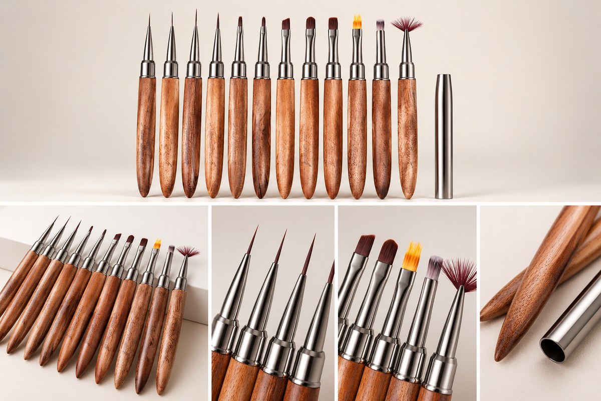 GLAZEM Press-On Gel Building Brush – Long Oval Shaping & Base Coat Application Pen | Artist Supply