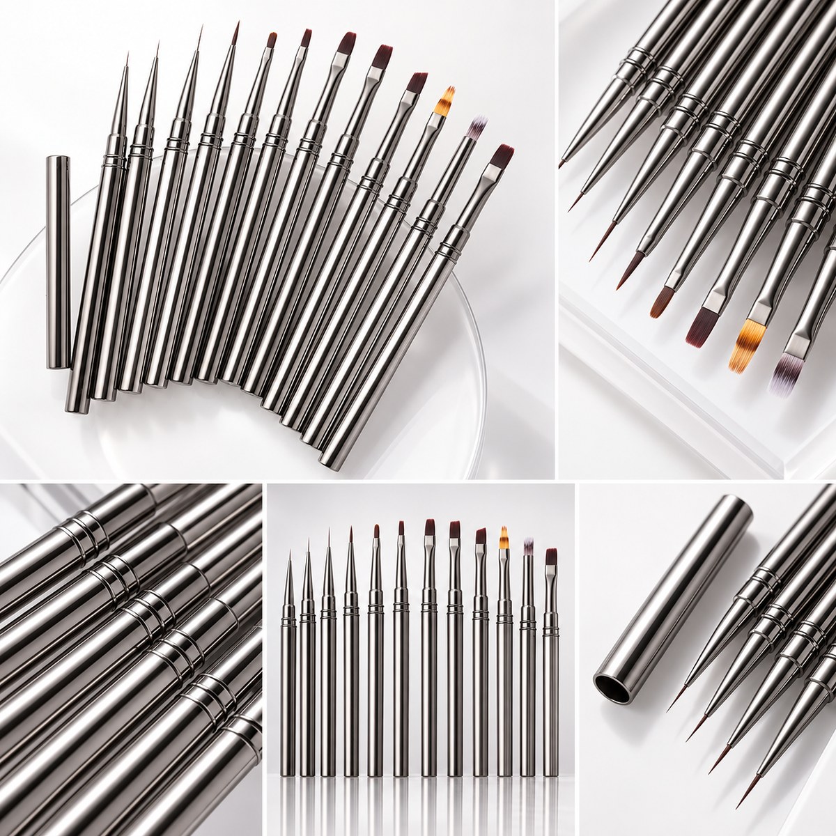 GLAZEM Soft-Hair Large Brush Collection – Gentle Gel & Gradient Application Set | Artist Supply